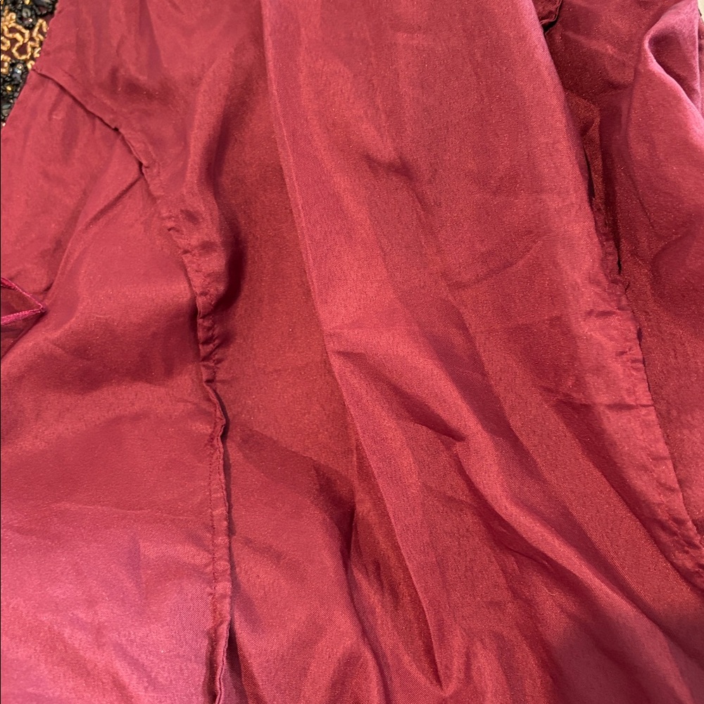 Papell Boutique Evening Burgundy and Black Silk Sleeveless Top XL - Picture 12 of 14